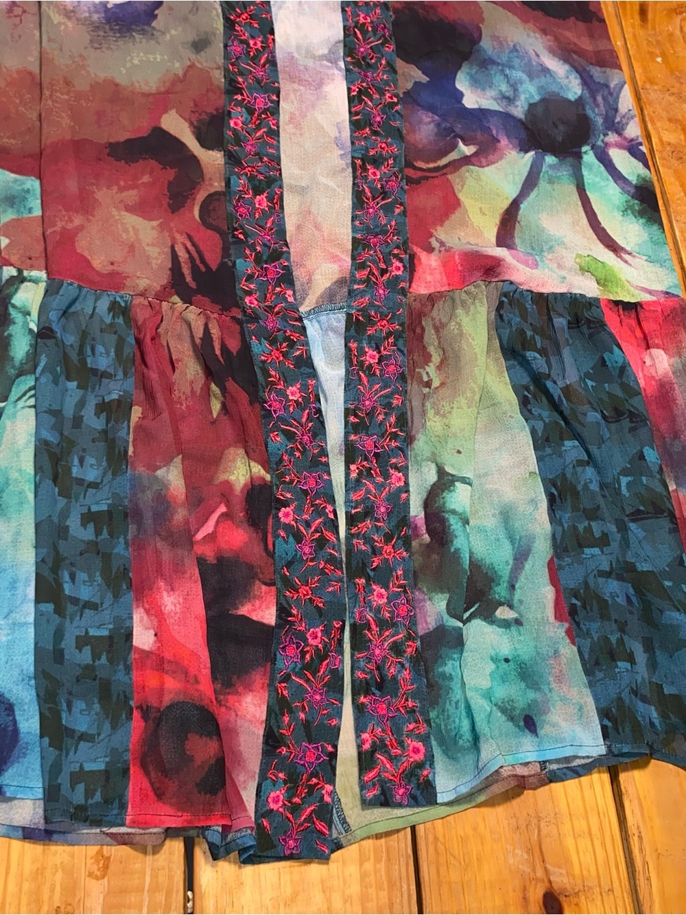 Soft Surroundings Embroidered Duster Cardigan XL Lagenlook Whimsigoth Boho Indie - Picture 4 of 13